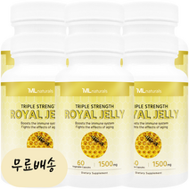 6병 마이라이프 내추럴스 로얄젤리 1500 mg 60 야채캡슐, 6개, 60정