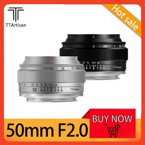 카메라 렌즈 TTArtisan-풀 프레임 50mm F2.0 미러리스 카메라 렌즈 Z Fuji X Olypus Snoy A7 과 호환 가능, 05 후지 xf_01 Black