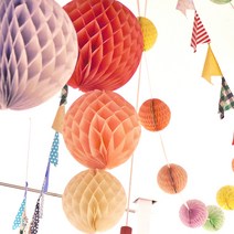 허니컴볼 (21color)-꽃볼 페이퍼볼 행잉데코 가랜드 장식 소품 생일 백일 꾸미기, 6.피치