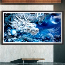 수재샵 전설의백룡(70x45cm 120x60cm) 라운드2.8mm 3D 보석십자수, 전설의 백룡(120x60cm)