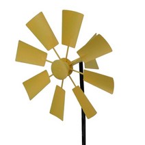 정원장식 야외 조형물 풍차 철 예술 회전하는 풍차 회전 장치 풍향계 안뜰 금속 공예, 노란색