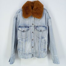 빈티지다온 리바이스 여 퍼탈부착 안감뽀글이 데님자켓 연청