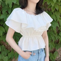 여름블라우스 오프숄더블라우스 캉캉블라우스 쉬폰블라우스 프릴블라우스 스크런치세트 머리띠 나시 진주 셋업 밴딩블라우스 크롭블라우스 숏블라우스 비치웨어 바캉스블라우스