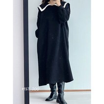 [해이주] 기모 카라 테잎 원피스