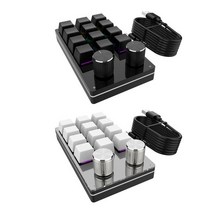 RGB 매크로 키보드 12 키 2 손잡이 기계식 핫 스왑 사용자 정의 키패드 한 손으로 미니 게임, 04 12 K White wireless, 한손 키보드