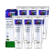 2080 자일리톨 키즈치약 80g, 6개