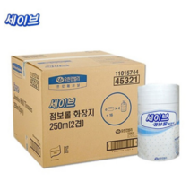 유한킴벌리 45321 세이브 점보롤 250m 16롤, 1박스, 16개입