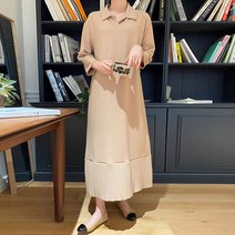 마이시즌 여성용 치코 카라 원피스