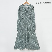 [코인코즈] 브이넥 끈 프릴 밴딩 플레어 원피스 (IY3SO1130)