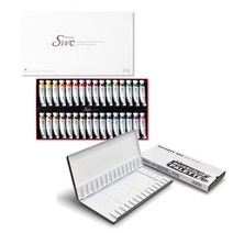 신한 SWC 수채화물감 15ml 32색세트＋민신 팔레트 735 (35칸)
