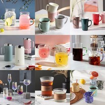 아름다운공간 [특가]실용성 좋고 예쁜 디자인 홈카페용 유리컵/잔 모음, 07.컬러핸들 머그컵460ml 블루