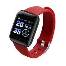 심박계 자전거 GPS 속도계 116 plus 스마트 팔찌 심박수 d13 남성 피트니스, 빨간색