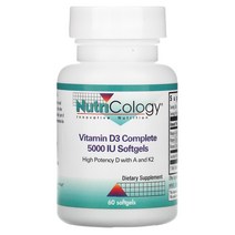 Nutricology 비타민D3 컴플리트 5 000IU 소프트젤 60정 (용량확인필수), 60 개 Nutricology