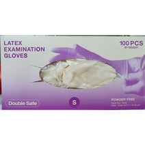 더블세이프 라텍스장갑 락텍스 덴탈글러브 무분말 비멸균 진료용 수술 병동 의료용 일회용 100매, L(대)손이큰남자분