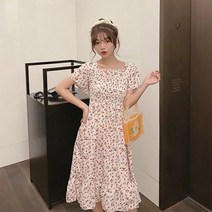 러블리 여리여리 편한 체형커버 플라워 여성 원피스