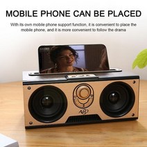 자작스피커 우드 나무 인테리어 레트로 무선 블루투스 스피커 휴대용 듀얼 오디오 음악 서브우퍼 센터 라디오 붐박스 극장 벽 컴퓨터 홈 에코 d8t1, a