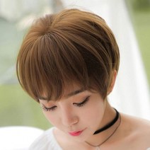 스타일 숏컷 가발 짧은 컷트 통가발 보브컷 여자 커트 머리 전체 티안나는, 그레이