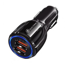 USB포트락 튼튼한 USB 충전기 내화성 재료 2-USB 포트 빠른 자동차 충전기 차량 듀얼 포트 안전 자동 충전기, [02] Black