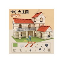 diy 미니어처 하우스 어린이 집짓기 장난감 흙장수 건축가 수제 DIY 시멘트 벽돌 쌓기 벽 오두막집 별장 모형 6, 칼 대저택 460벌-선물세트