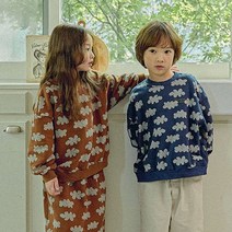 스엔스텔라 구름맨투맨(3color) 유아 키즈 주니어 가을 데일리룩 캐쥬얼룩 귀여운패턴 남매 형제 맨투맨