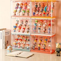 키밍 피규어 아크릴 진열 장식장 칸막이 투명 정리함, 옐로우