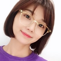 남자 여자 투명 사각 하금테 라식 라섹 시력보호 패션 안경테 블루라이트 자외선 차단 렌즈 추가가능