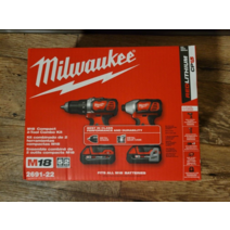 Milwaukee 밀워키 2691-82 2691-22 M18 18V 리튬 이온 도구 2개 콤보 키트 밀봉된 새 제품!!!