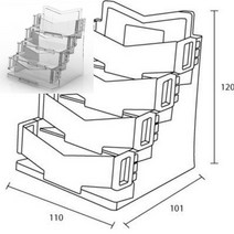 아이홀더(명함/4단/투명) 메뉴꽂이 메모지함 메모함