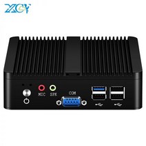 XCY 팬리스 미니 PC 인텔 셀러론 J1900 쿼드 코어 듀얼 이더넷 RS232 Windows Linux HDMI VGA 4xUSB WiFi 산업용 컴퓨터, 4G RAM 128G SSD WiFi, Intel Pentium J2900