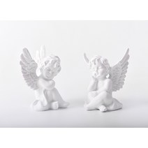 인테리어 장식 석고 조각상 천사조각 오브제 화이트2P