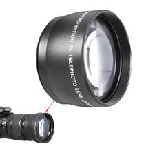 캐논 니콘 소니 펜탁스 18-55mm 카메라 헤드용 55mm 2x 망원 렌즈 텔레컨버터