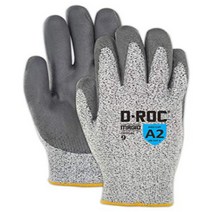 MAGID D-ROC GPD546 Polyethylene/Polyester Glove Gray Polyurethane Palm Coating Knit Wrist Cuff (14, 1, Knit Wrist Cuff (144 Pair), G