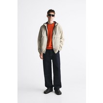 국내정품 ZARA 자라 후드 러버라이즈드 점퍼 - 스크래치 화이트