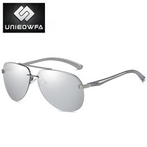 UNIEOWFA-남성 무테 항공 선글라스 UV400 편광 실버 미러 스포츠 안경 폴라로이드 선글라스 남성용 파일럿