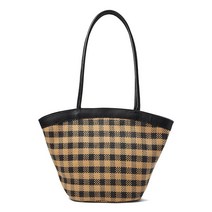 [해외정품] 메이드웰마켓 버킷백 넬슨/직물종이빨대 깅엄 Madewell