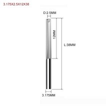 1 개 3.175mm 4mm 6mm 8mm 2 개의 플루트 스트레이트 슬롯 비트 우드 커터 CNC 솔리드 카바이드 더블 라우터, [08] 3175X25X12, 08 3175X25X12