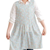 데코에버 여름 쉬폰앞치마 어린이집교사앞치마, 와일드플라워(연하늘), 1개