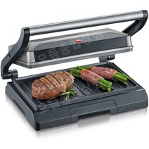 독일 포켓샌드위치 스테이크 파니니 그릴 SEVERIN 무지방 논스틱 코팅 800W KG2394 샌드위치 메이커, 메탈릭 그라우 슈바르츠