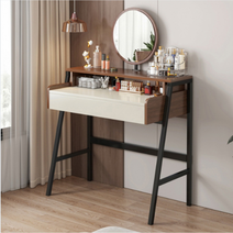 조립식 틈새수납 화장대 수납 거울포함 입식 슬림 미니화장대 800mm 월넛