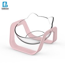 받침대 각도조절 고양이식기 1구 핑크 편리세척 펫피더 보울 집사선물 밥그릇 캣맘 볼, 1개