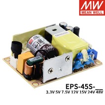 의미 잘 EPS-45S PSU AC 직류 오픈 프레임 단일 출력 스위칭 전원 공급 장치 45W 5V 7.5V 12V 24V Meanwell, 02 7.5V_01 EPS-45S