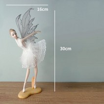 도자기인형 엔틱인형 트레이 발레 댄싱 엘프 천사 크리에이티브 윙 소녀 데스크탑 베란다 장식 수지 수공예, 02 Back hand