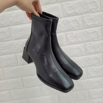 유니크 사각굽 스판 앵클부츠(6cm 3color)