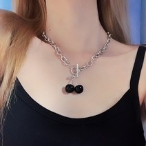 디자인 감각 체리 목걸이 여 추소중 고급스런 목줄 기운 쇄골 체인
