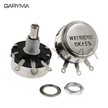가변 저항WX110 (010) 6mm 원형 금속 샤프트 단일 회전 와이어 저항 권선 전위차계 100R 220R 470R 1K 2K2, 01 6.8 천개 옴