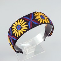 에스닉 꽃자수 넓은 머리띠 데일리머리띠 와이드헤어밴드