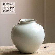 백자 달항아리 도자기화병 빈티지 세라믹 화병 6, 큰 거울 흰색 꽃병