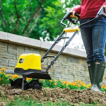 소형 경운기 경작기 밭 가는 기계 땅 쟁기, 2400w 중형 6칼  경운기 + 10m 연장 코드