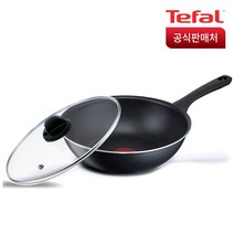 테팔 컴포트 그립 볶음팬 + 유리뚜껑, 28cm, 1세트