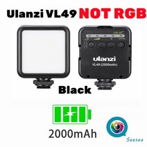 Ulanzi-VL49 미니 RGB 비디오 조명 사진용 pavotube LED 카메라 Vlog 필 라이트 라이브127939, [09] VL49 Black Not RGB, 09 VL49 Black Not RGB
